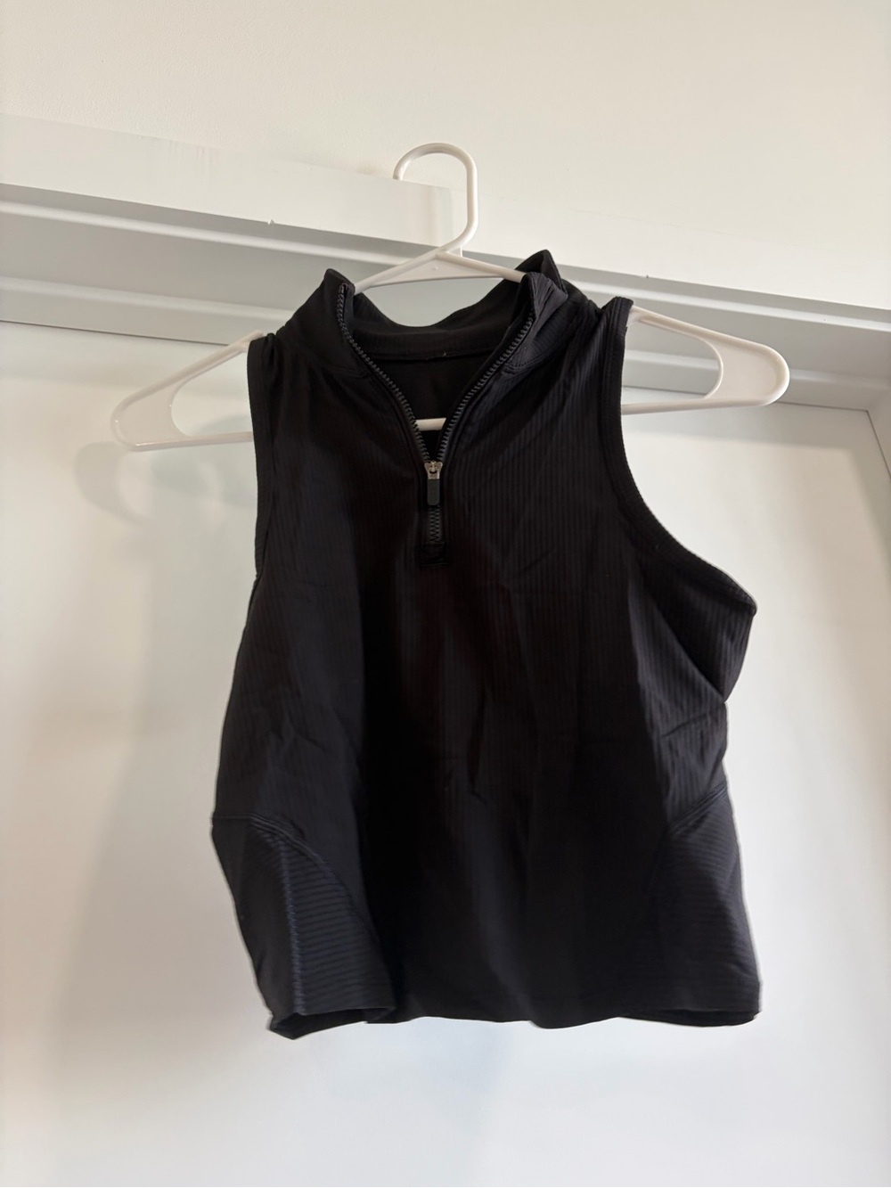 lululemon athletica Black Ribbed Half-Zip Athletic Tank